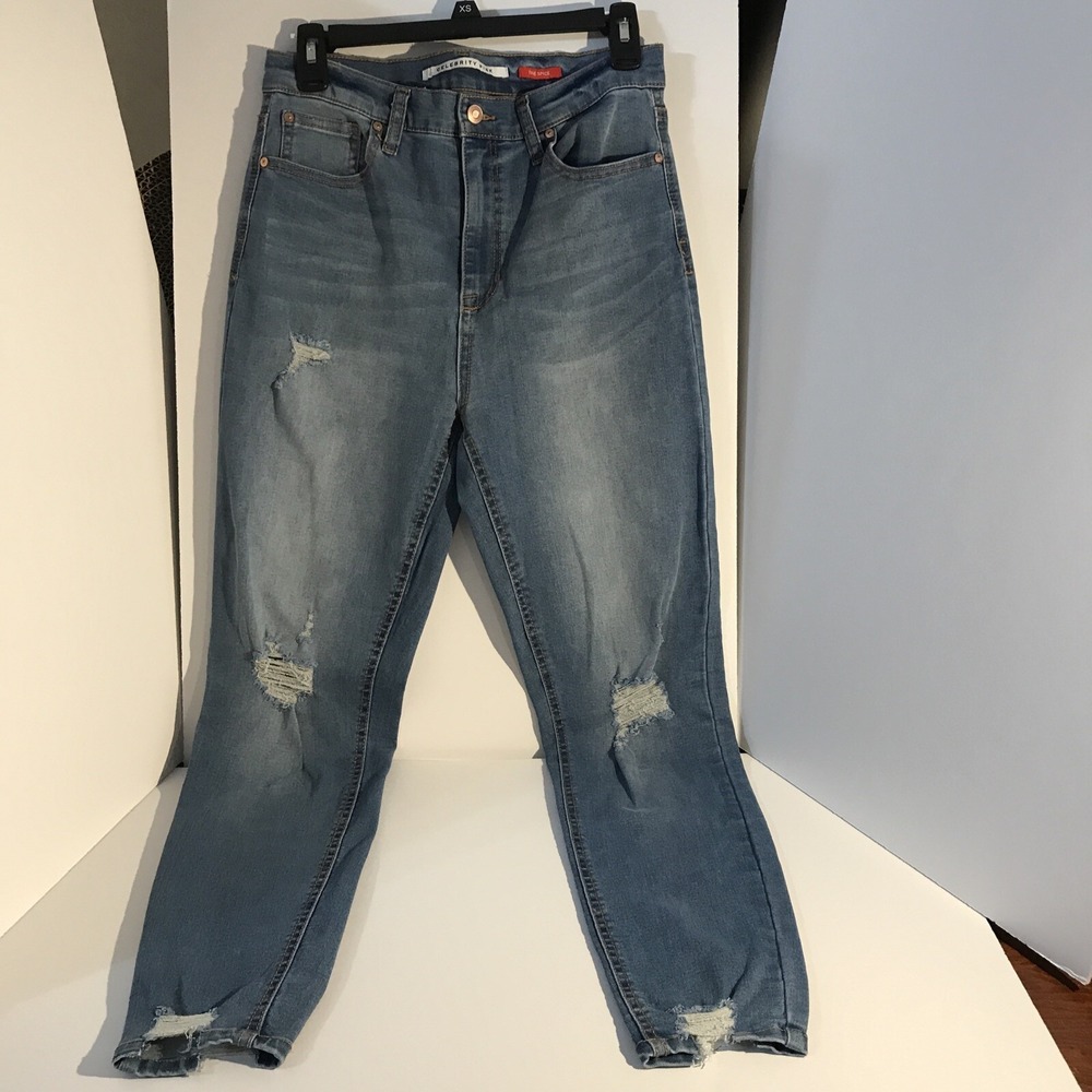 Celebrity Pink Skinny Jeans‎ Blue High Rise Ripped Distressed The Spice 11 30
